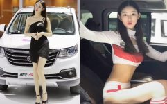 重庆职业车模阿黎脱鞋袜大秀美脚